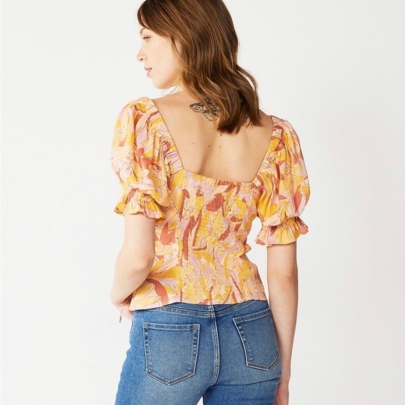 Nine West Floral Puff Sleeve Top l SIZE XS - Picture 1 of 12